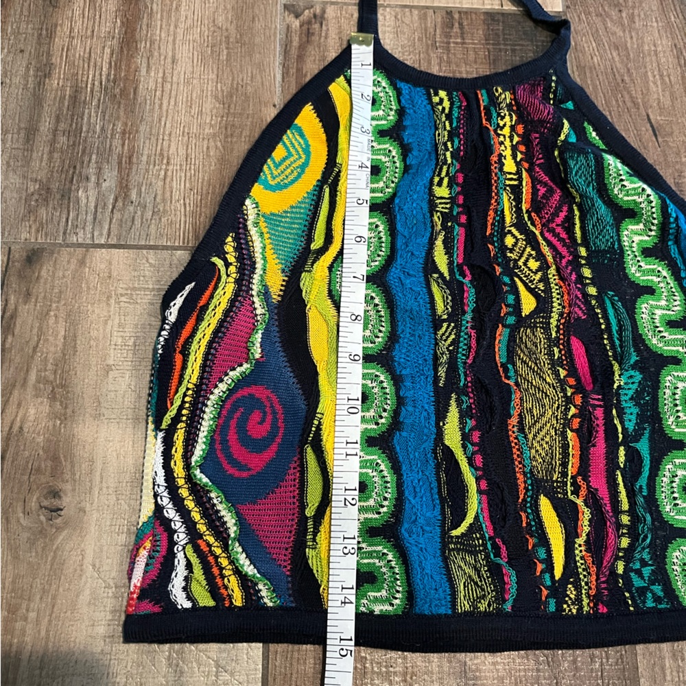 *SOLD* Vintage COOGI multicolor 2 piece Bodycon mini skirt and halter top dress - Picture 5 of 16